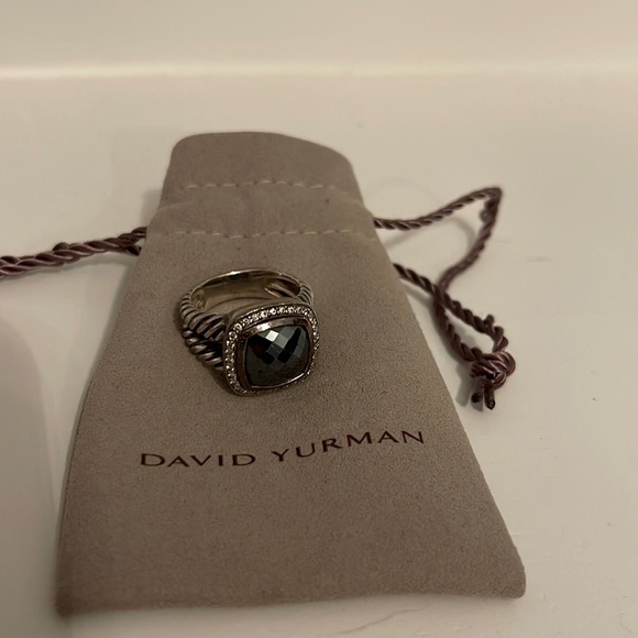 Albion Ring with Hematite & Diamonds 11mm Size 7. - Picture 3 of 12